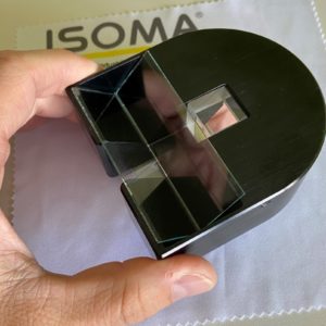Support en V en verre pour pièces tournées avec table ronde